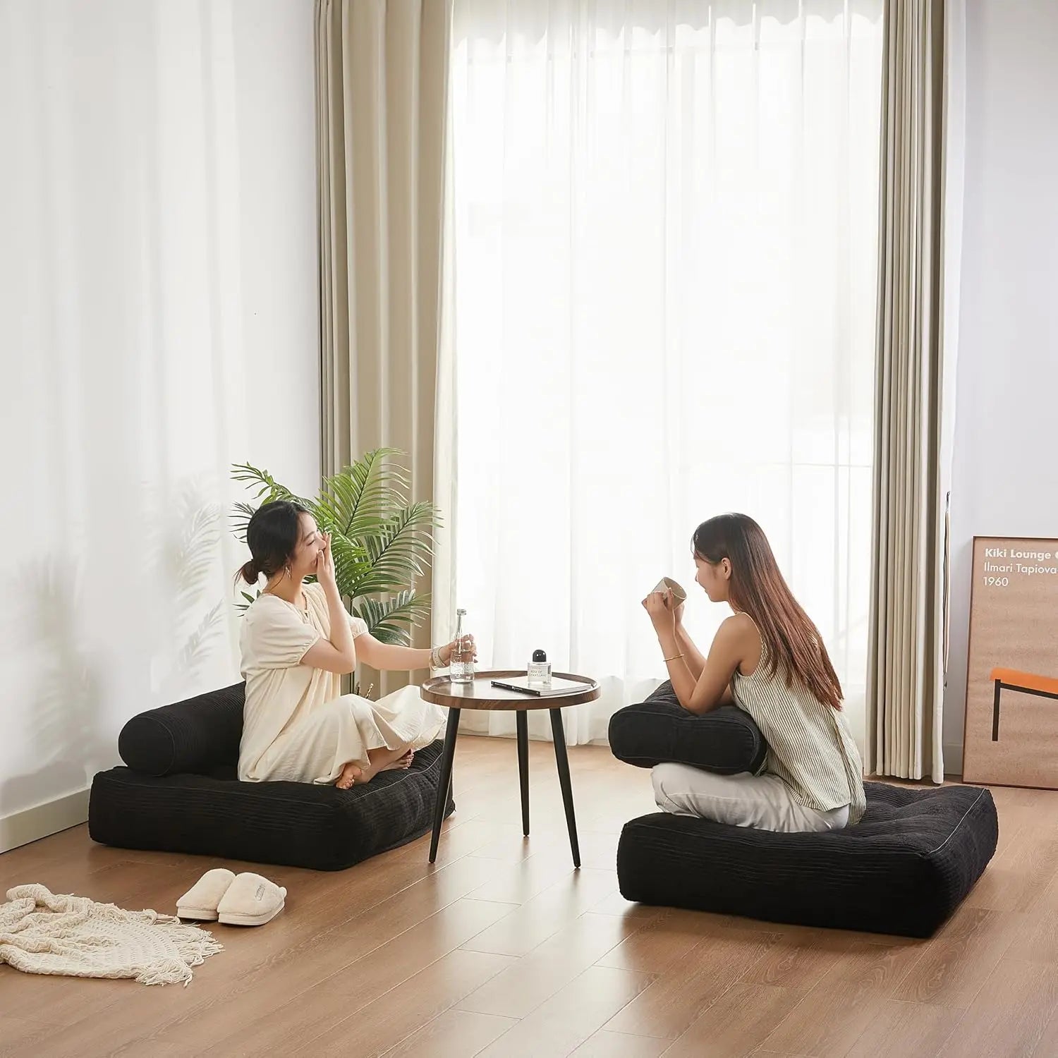 35.4x33.5 Inch Floor Pillow Large Round Floor Cushion with Removable Washable Cover - Ultra Soft Plush Filling