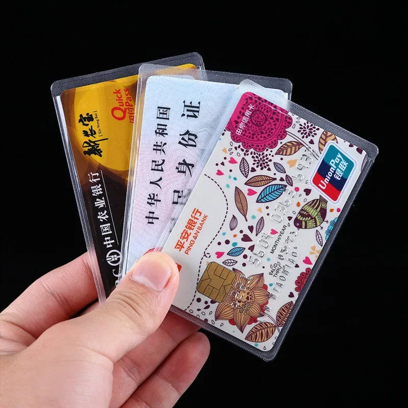 1/5/10pcs PVC Transparent Matte Cards Holder Students Bus ID Cards Protecting Cover Business Bank Credit Card Container