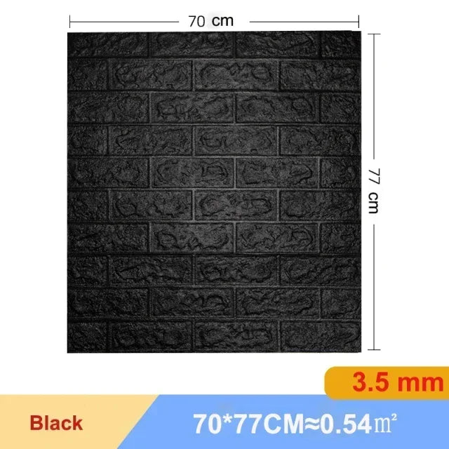 5/10pcs Foam 3D Wall Decor Sticker Waterproof Self-adhesive Brick Wallpaper DIY Living Room Wall Sticker Background