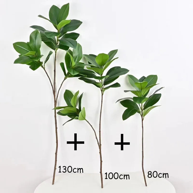 51in Large Artificial Plants Fake Banyan Tropical Artificial Ficus Tree Branch Plastic Rubber Tree For Home Garden