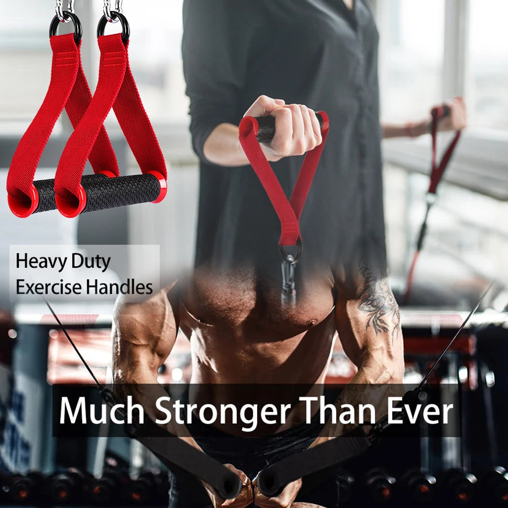 Heavy Duty Exercise Handles Cable Attachment Gym Resistance Bands Handles Anti-slip Grip Pilates Yoga Strength Trainer