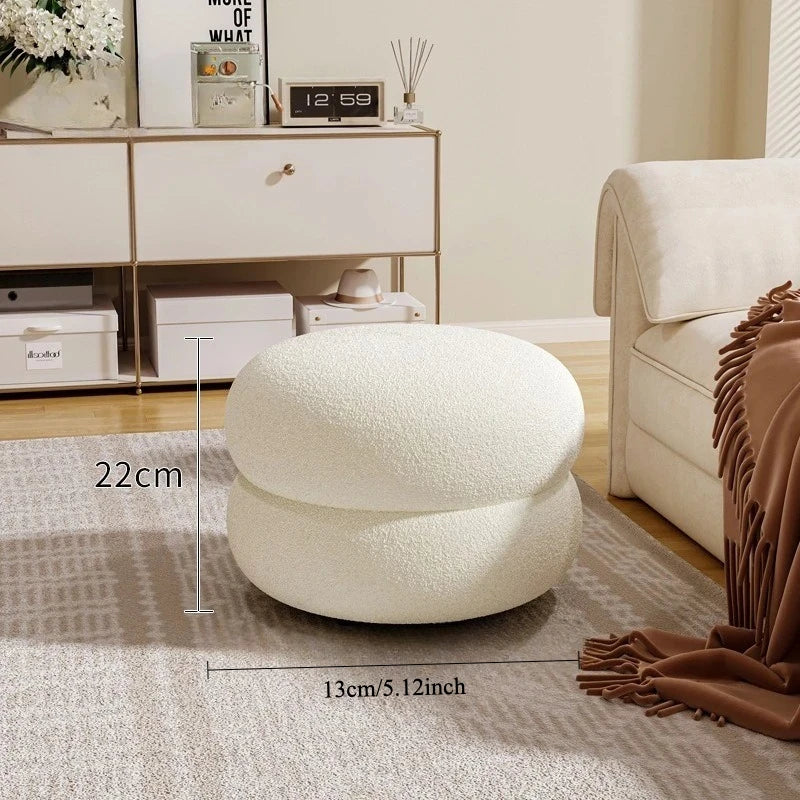 Change Shoe Bench Makeup Seat Porcelain Stool Lounge Footrest with Thick Cushion Modern Velvet Padded Stool