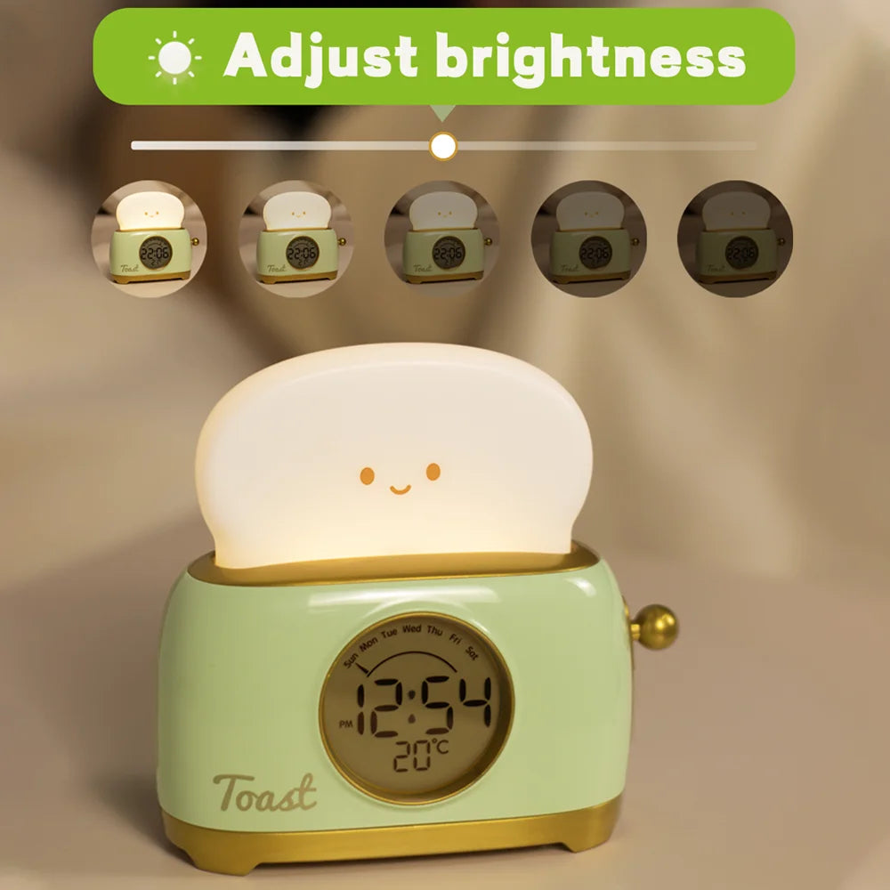 Kid Alarm Clock LED Night Light Digital Clock Children’s Sleep Trainier For Home Bedroom Bedside Cute Temperature