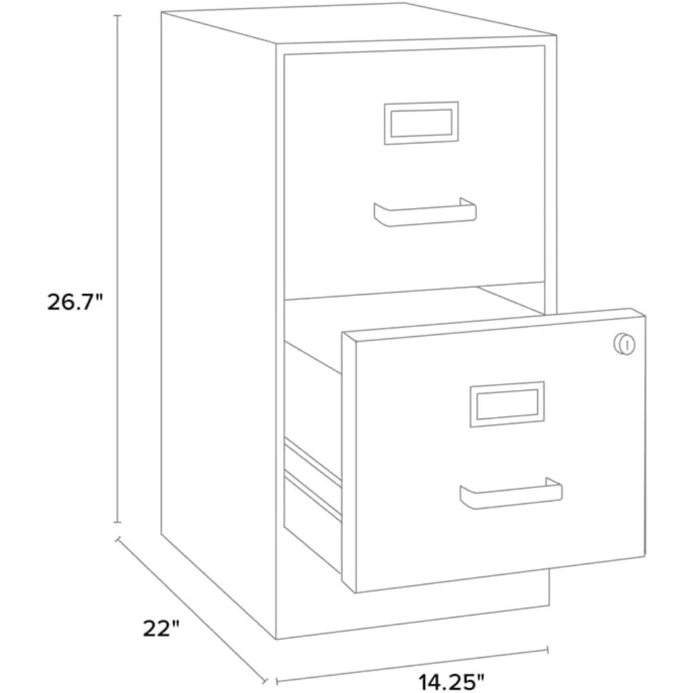 Hirsh 22’’ Deep 2 Drawer Metal File Cabinet with Ball Bearing Slides Black - United States / Black