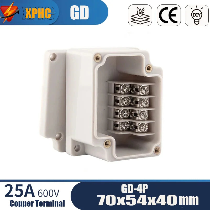 Outdoor ABS Plastic Electric Cable Branch Box Distribution Enclosure Case Home Monitor Waterproof Terminal Junction Box