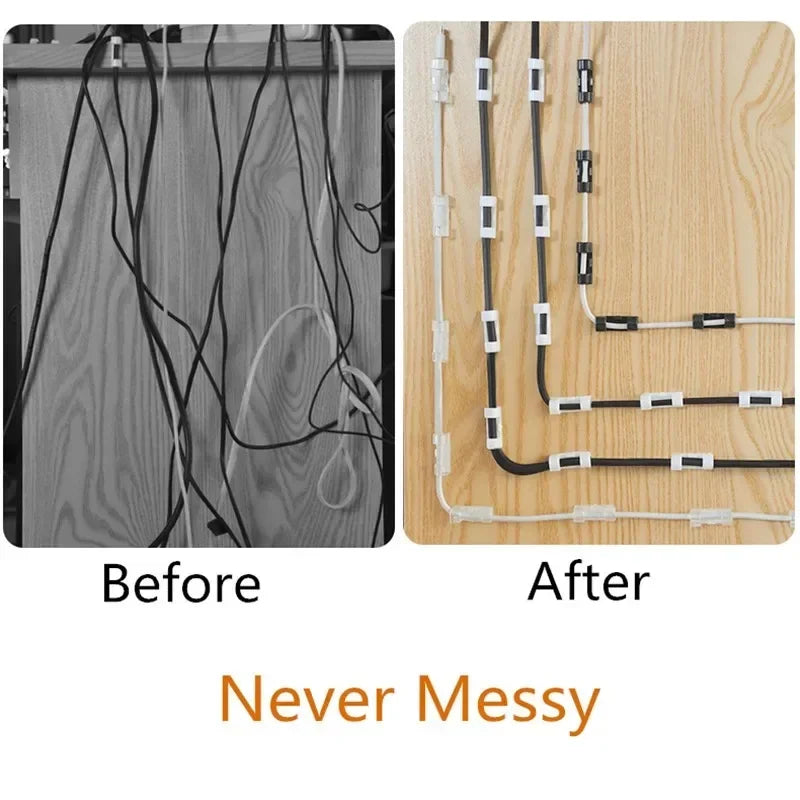 20/40PCS Cable Organizer Clips Cable Management Wire Manager Cord Holder USB Charging Data Line Bobbin Winder Wall
