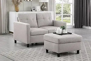 Loveseat Sofa 52’’ Small Loveseat Couch for Small Spaces 2 Seater Modular Sectional Couches for Living Room Bedroom
