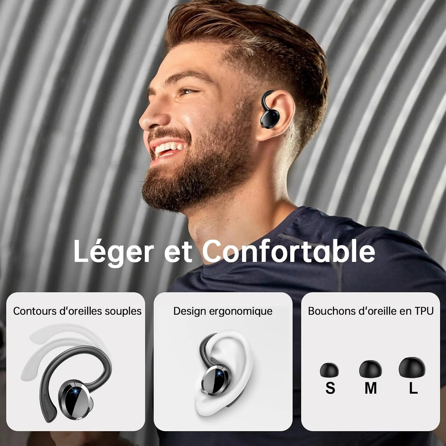 Wireless Earbuds Bluetooth 5.3 Earbuds Stereo Bass in-Ear Noise Cancelling Mic Earphones IP7 Waterproof Sports 40H