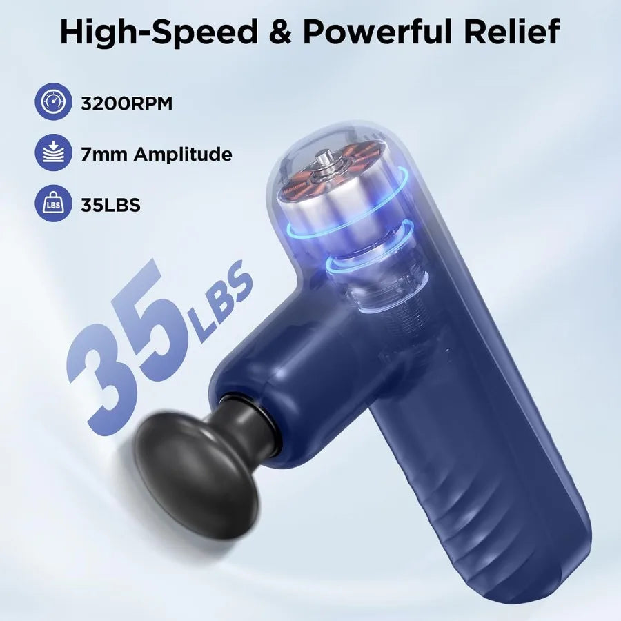 Mini Massage Gun Powerful Handheld Muscle Massager for Muscle Relaxation Deep Tissue Percussion Small Massage Gun