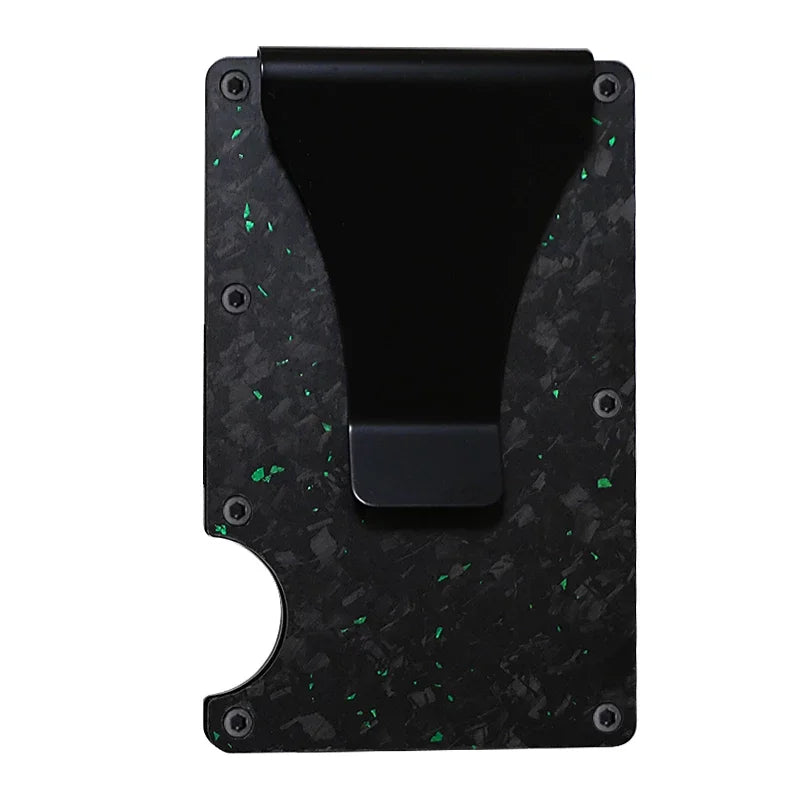 Bright/Matte Forged Carbon Fiber Minimalist Slim Wallet for Men RFID Cashback Credit Card Holder Luxury Metal Case