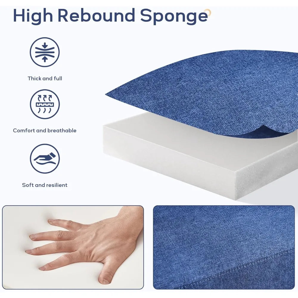 Living Room Set Button Tufted Living Room Furniture Sets Upholstered Modern Couch Set with Solid Frame Deep Seat Sofa