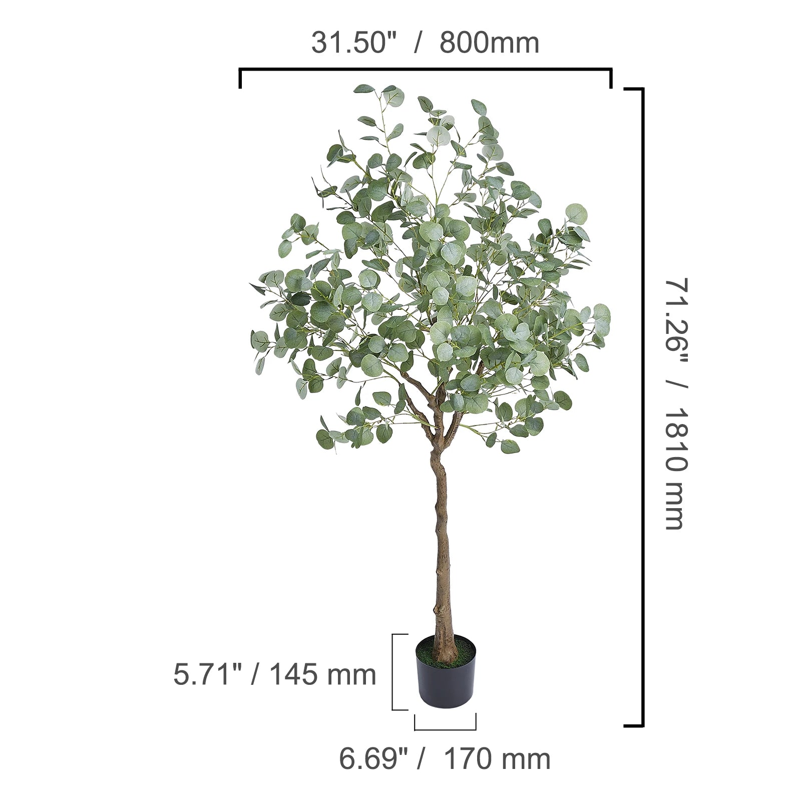 SucceBuy Artificial Olive Tree 4/5/6FT Tall Faux Plant Secure PE Material Anti-Tip Tilt Protection Low-Maintenance Tree