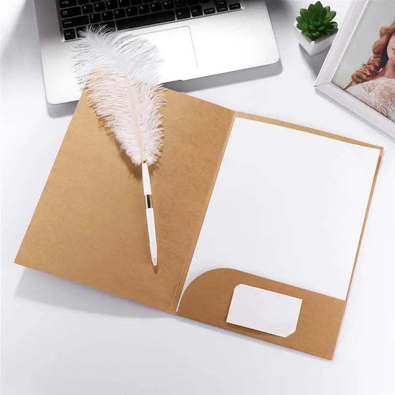 10pcs A4 Kraft Paper File Folder Document Folder Office File Bag File Bag Organizer Storage Holder School Stationery