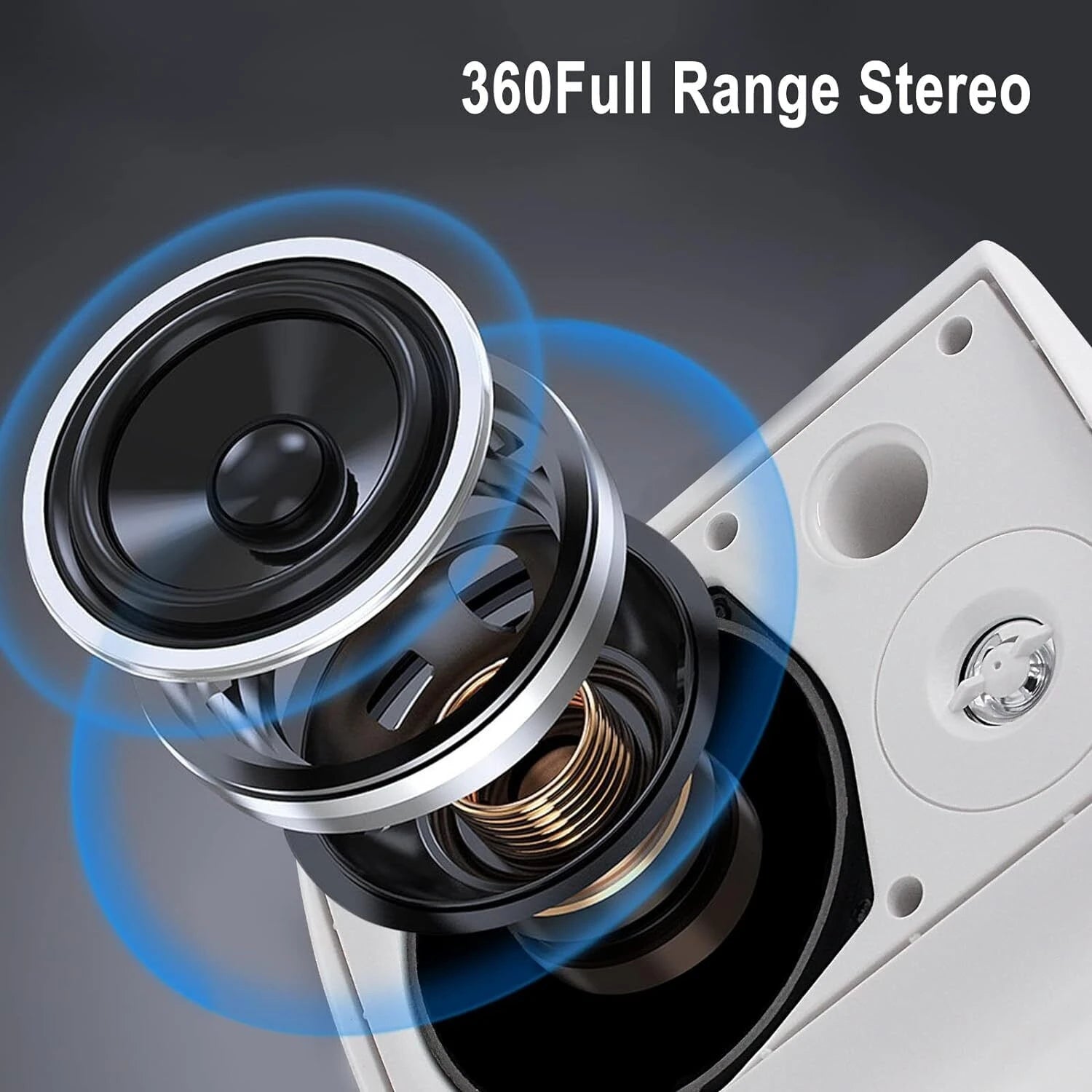 Herdio 2PCS 5.25’’ 300W Indoor Outdoor Bluetooth Speakers Waterproof Wired Wall Mount Active Speakers For Garage Deck