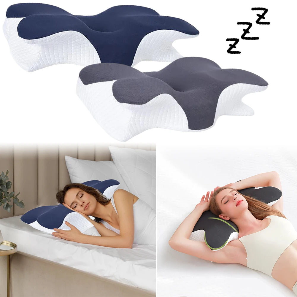 Ergonomic Side Sleeping Butterfly Pillow Comfortable Butterfly Memory Neck Pillow Neck Protection Memory Foam Bedding