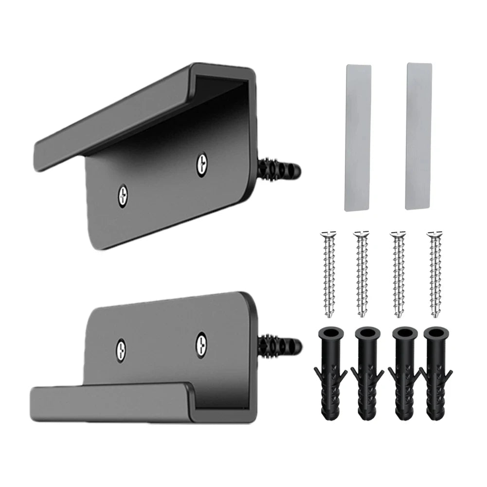 2 Pcs Universal Wall Mounted Tablet Stand Holder Fixed by Adhesive Or Screw for IPad/iPhone 15 14/Samsung/Xiaomi/Lenovo
