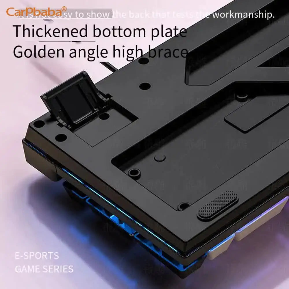 Carpbaba K500 104 Key USB Wired Gaming Keyboard Color Backlit Mechanical Hand Feel Keyboard for Computer Laptop PC