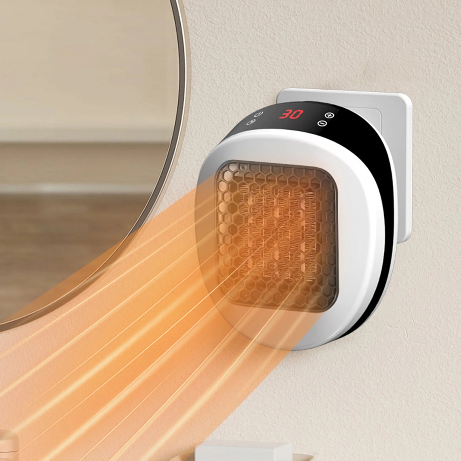 Plug in Heater 600W Wall Outlet Space Heater with Remote 12H Timer Portable Electric Heater for Bathroom Office Bedroom