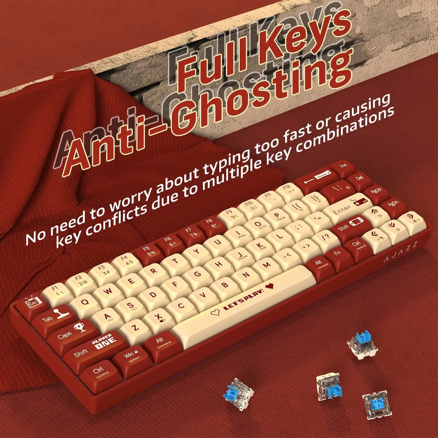 MAMBASNAKE x ATTACK SHARK AK680 65% Wired Mechanical Gaming Keyboard,Hot-Swappable,RGB Rainbow Backlit - Desktop