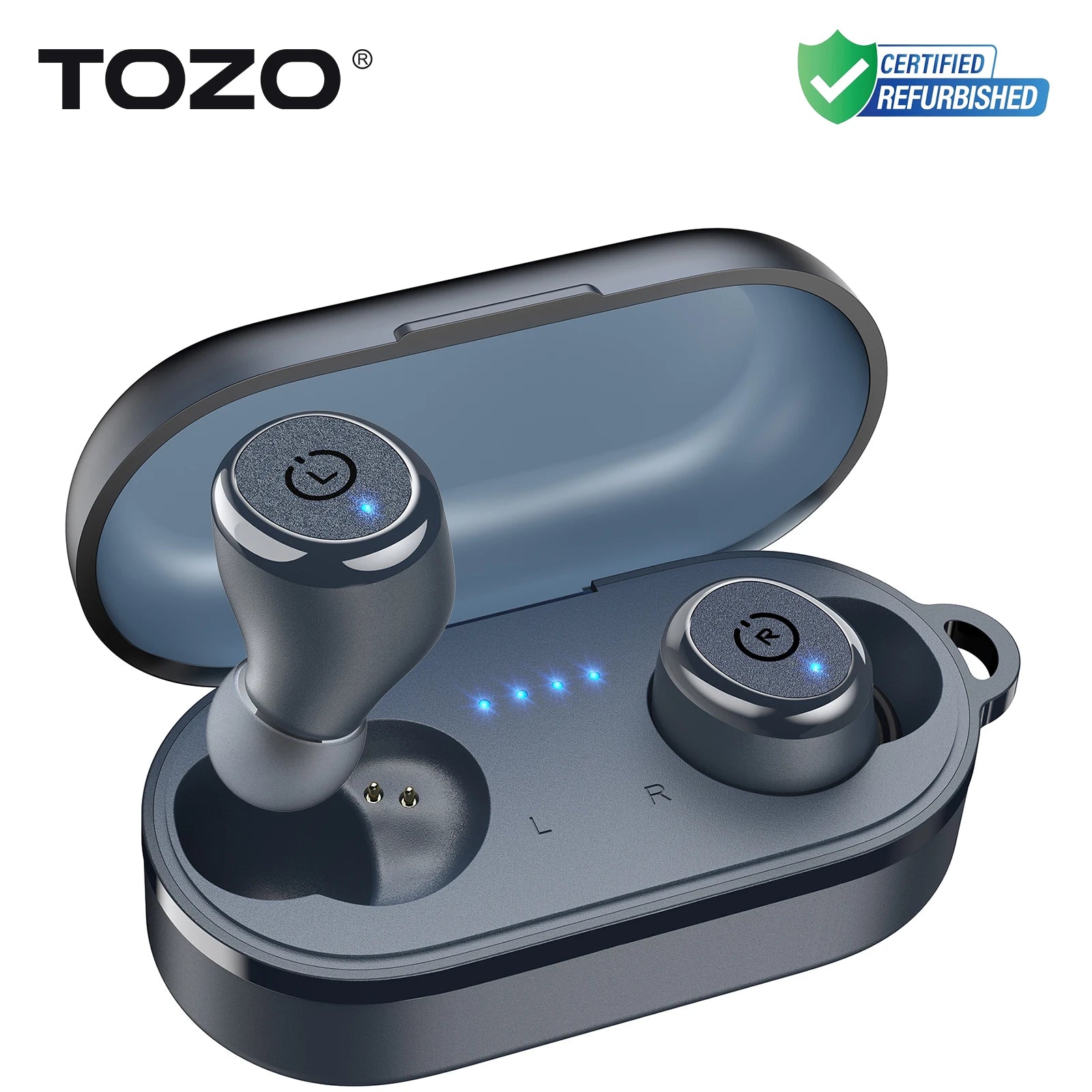 Refurbished TOZO Ergonomic Headsets TWS Earbuds AI Via APP Wireless Touch Control IPX8 HiFi Sound Stereo for IOS