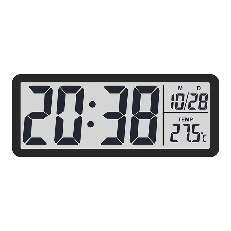 Battery Powered LCD Digital Wall Clock Time Temperature Date Desktop Table Clock With USB Cable 12/24H LCD Clock