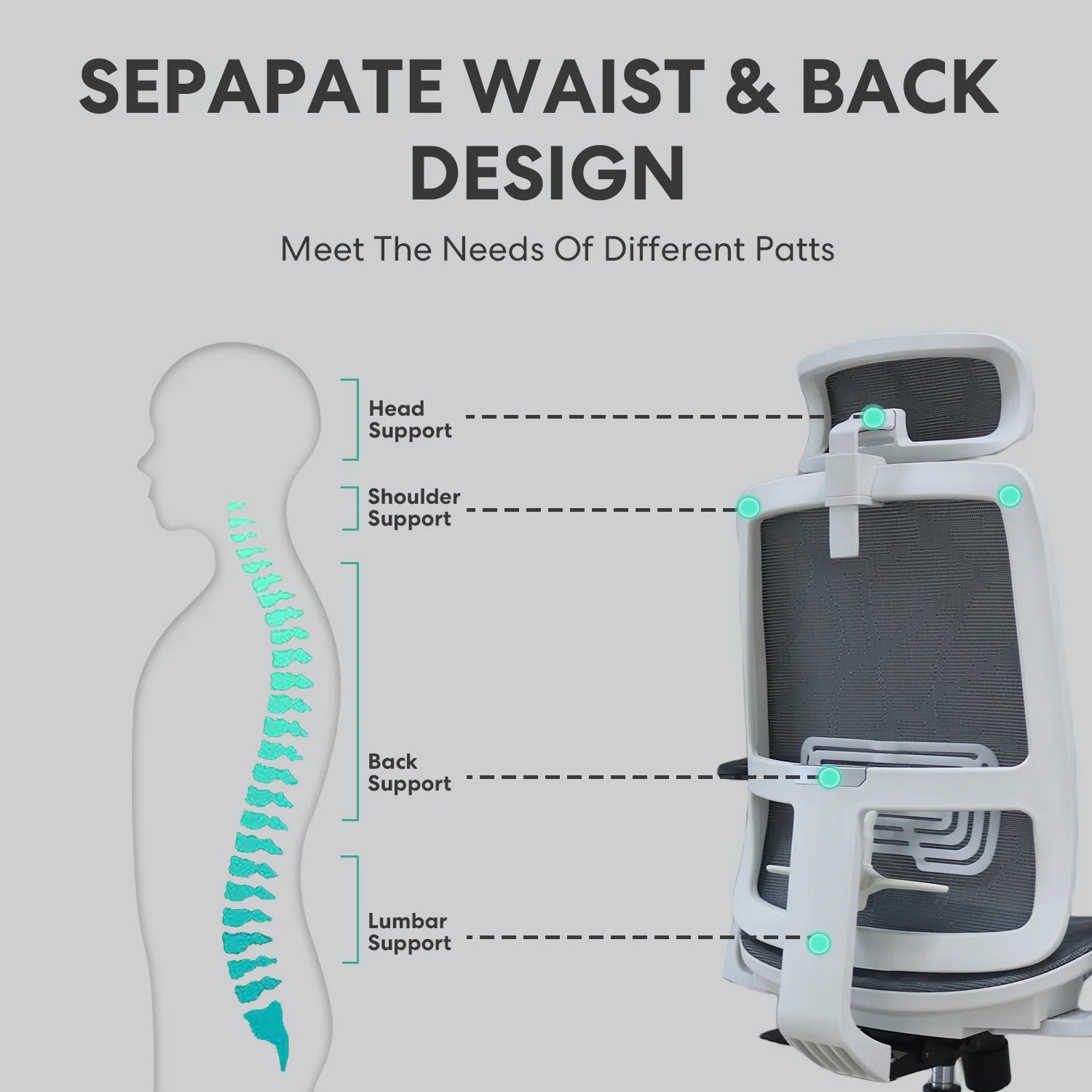 OMESER Ergonomic High Back Chair Mesh Living Room Rocking Gaming Chair Computer Desk Swivel Rolling Lumbar Support