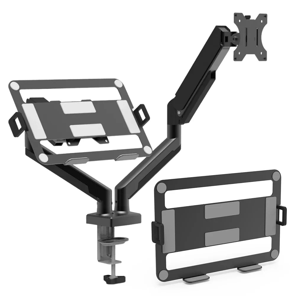 Dual Monitor Stand with C Clamp Monitor Desk Mount Holds Up To 19.8lbs Grommet Mounting Base for 13 To 32 Inch Computer