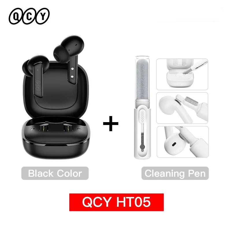 QCY HT05 ANC Wireless TWS Bluetooth 5.2 Earphones 40dB Active Noise Cancellation Headset in-Ear Mics Handfree Phone