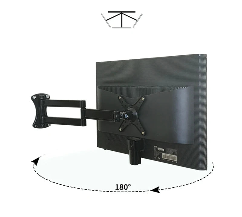 CY05 Aluminum Alloy 360 Degree Full Rotation Retractable 14-27 inch Monitor Holder Arm LCD LED Flat Panel TV Wall Mount