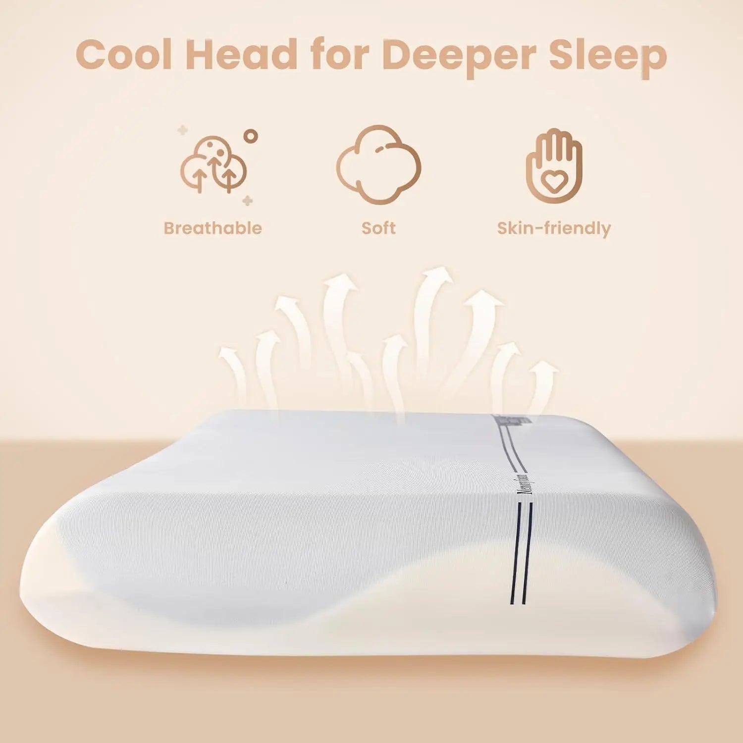 Cooling Memory Foam Pillows,Cervical Neck Pillow for Neck Pain Relief,Soft and Cooling for Back Side Sleeper Pillow