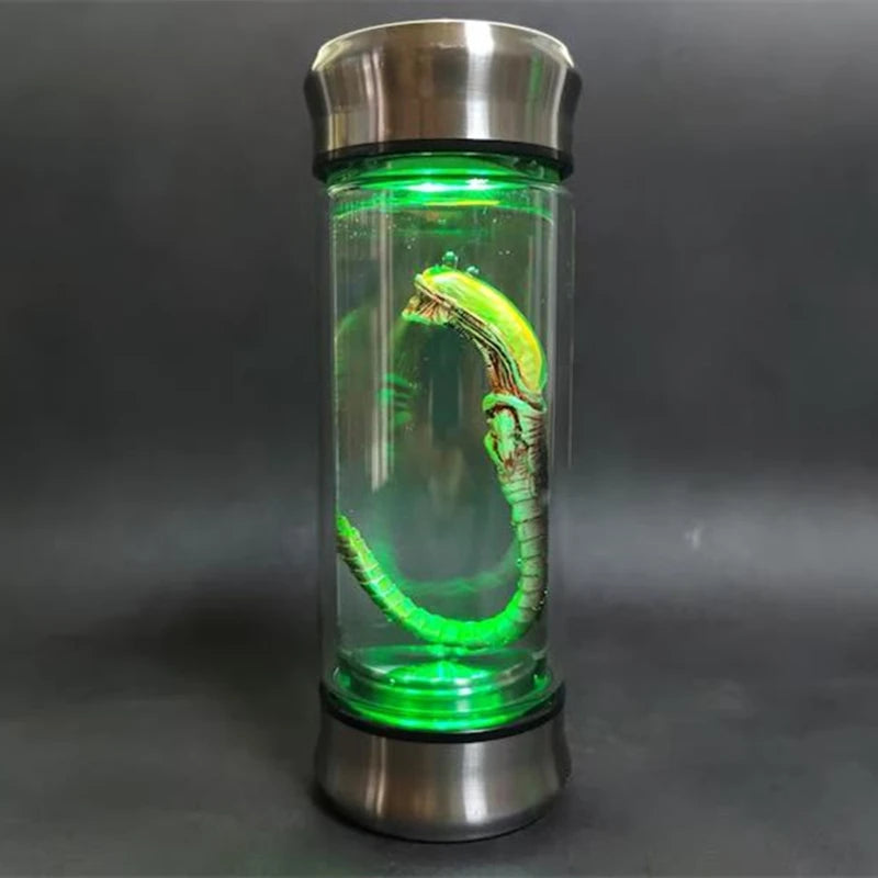 Alien Glow Jar Xenomorph Specimen Facehugger Embryo Glass Jar Movie Prop Replica Home Decor Desktop Crafts Sculpture
