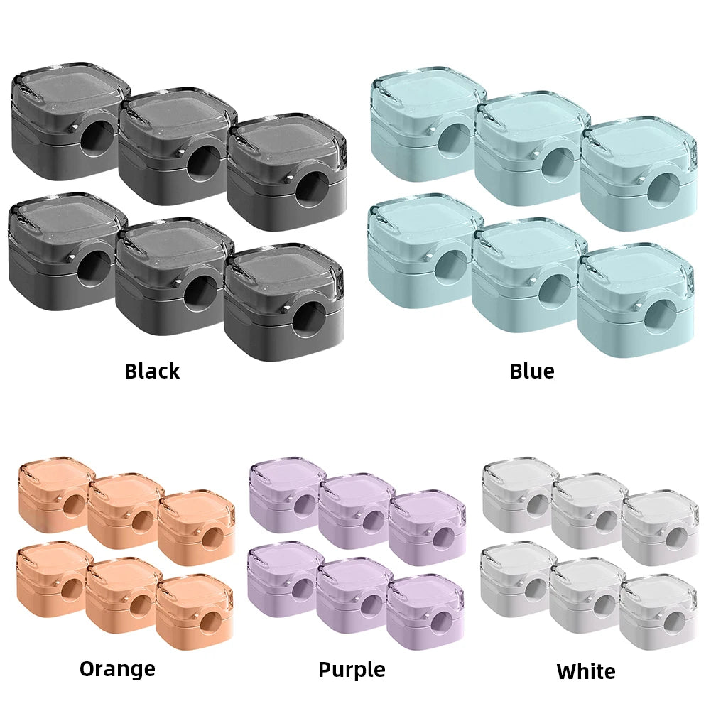 6 Pcs Magnetic Cable Management Clips Strong Adhesive Desk & Wall Mounted Hooks Wire Cable Holder for Phone Data Cable