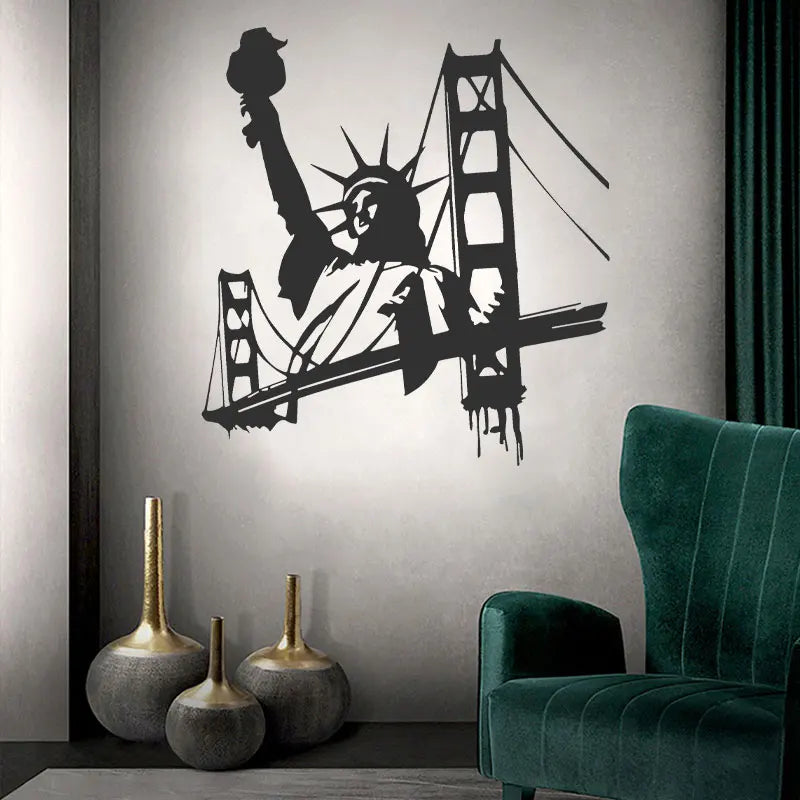 New York City Famous Sign Liberty Wall Sticker Vinyl Art Home Decor Living Room Bedroom Decal Office Decoration Wall