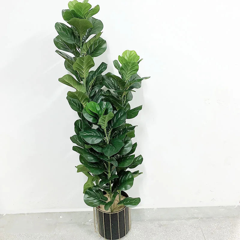 150cm Tropical Tree Large Fake Ficus Lyrata Plant Artificial Ficus Plants Branches Plastic Fake Leafs For Home Office