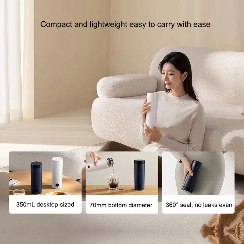 NEW XIAOMI Mijia Portable Electric Kettle 2 Thermos Cup Fast Water Boiler 350ml Smart Temperature Insulated Kettle