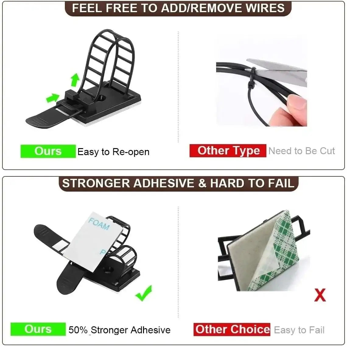 Adjustable Cable Organizer Wire Winder Clip Earphone Holder Self Adhesive Mouse Keyboard Cord Management USB Charger