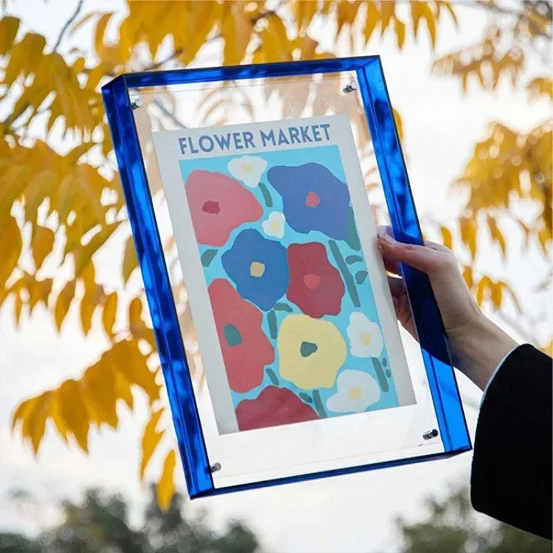 5-6Inch Transparent Acrylic Photo Frame Box Photocard Holder Interior Frame Picture Display Stand Office Home Desktop