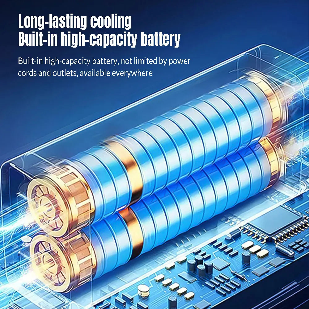 Mini Cold Airconditioner Fan 2-Speed 1800mHA Humidifier Mist Cooler USB Charging 500ml Water Tank Cooler for Home