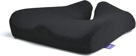 Patented Pressure-Relieving Seat Cushion for Extended Office and Home Chair Use with Dense Memory Foam - Black / United