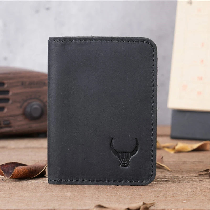 Retro High Quality Credit Card Holder Mens Wallet Handmade Short Ultra Thin Slim Drivers License ID Card Cases Multiple