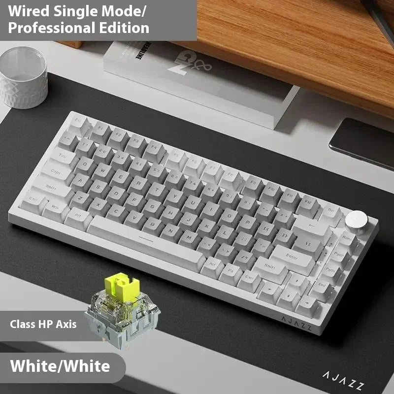 Ajazz Ak820 Mechanical Keyboard Customized Wired/Wireless 3-Mode Hot-Swap Soft Gasket Structure Rgb Backlit 75% Layout