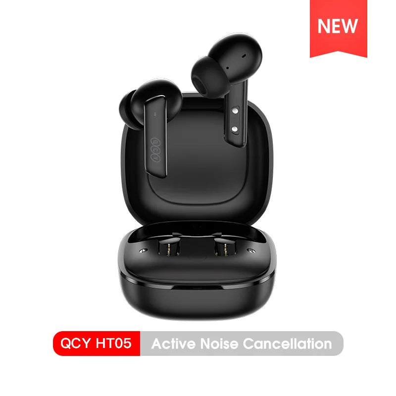 QCY HT05 ANC Wireless TWS Bluetooth 5.2 Earphones 40dB Active Noise Cancellation Headset in-Ear Mics Handfree Phone