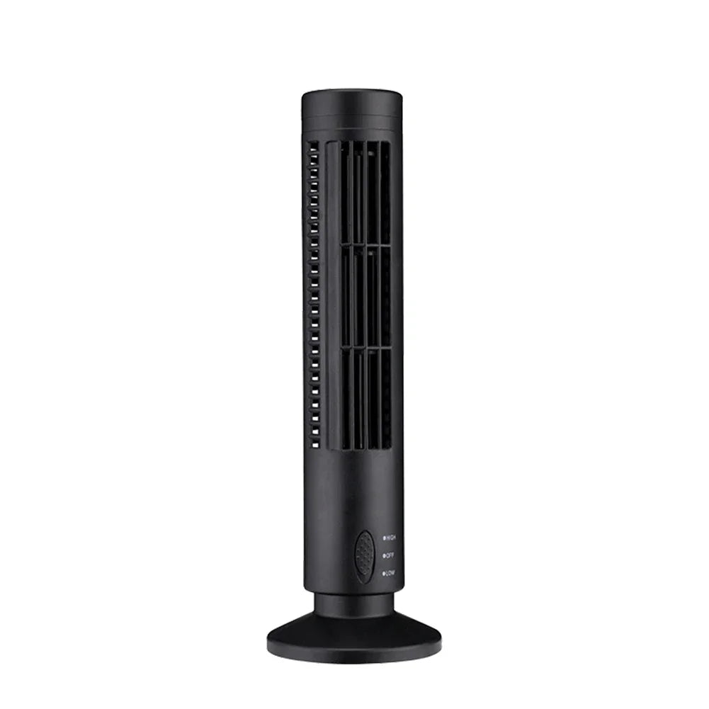 LED Tower Fan Bladeless Cooling Fan 2 Gear Speed No Leaf Air Conditioner Portable Electric Floor Fan for Living Room