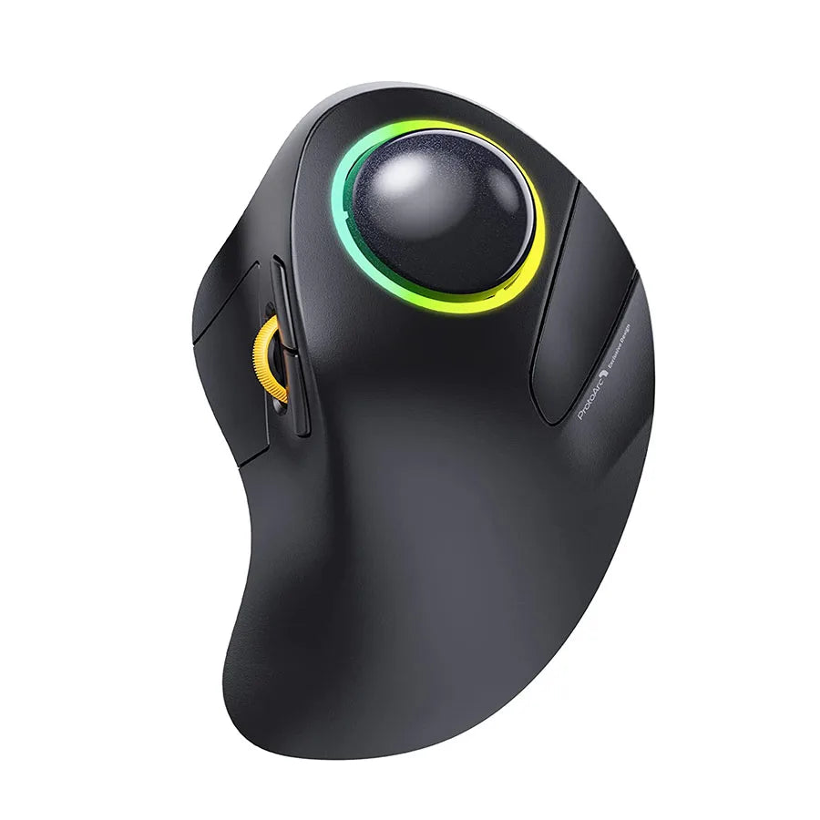 ProtoArc EM03 Wireless Bluetooth Trackball Mouse Rechargeable Ergonomic RGB Backlit Rollerball Mice for Windows Mac