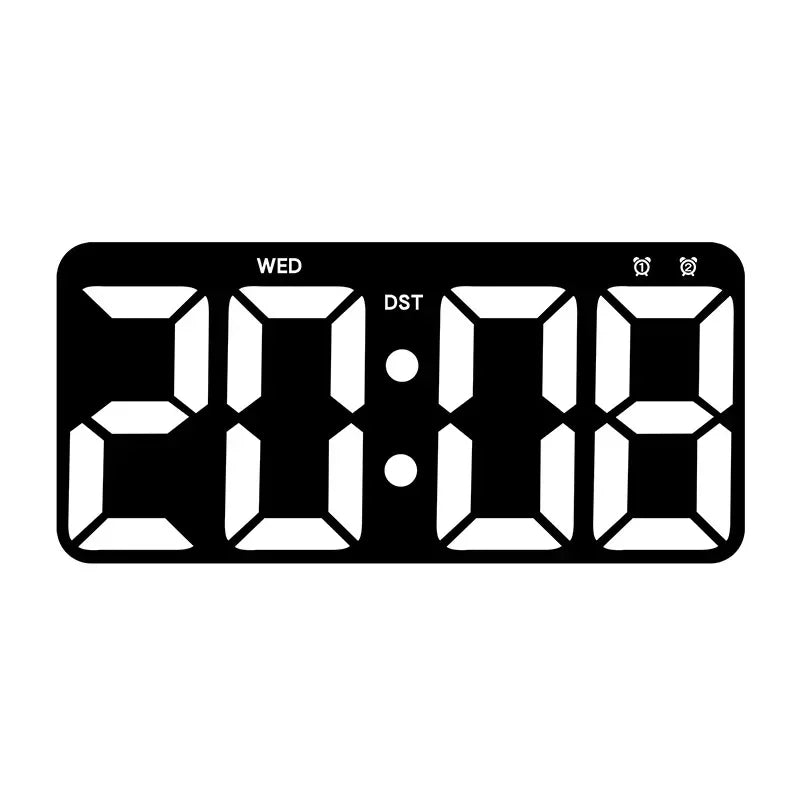 Minimalist LED Digital Wall Clock with Remote Control Adjustable Brightness Countdown Timer Modern Home Office Alarm