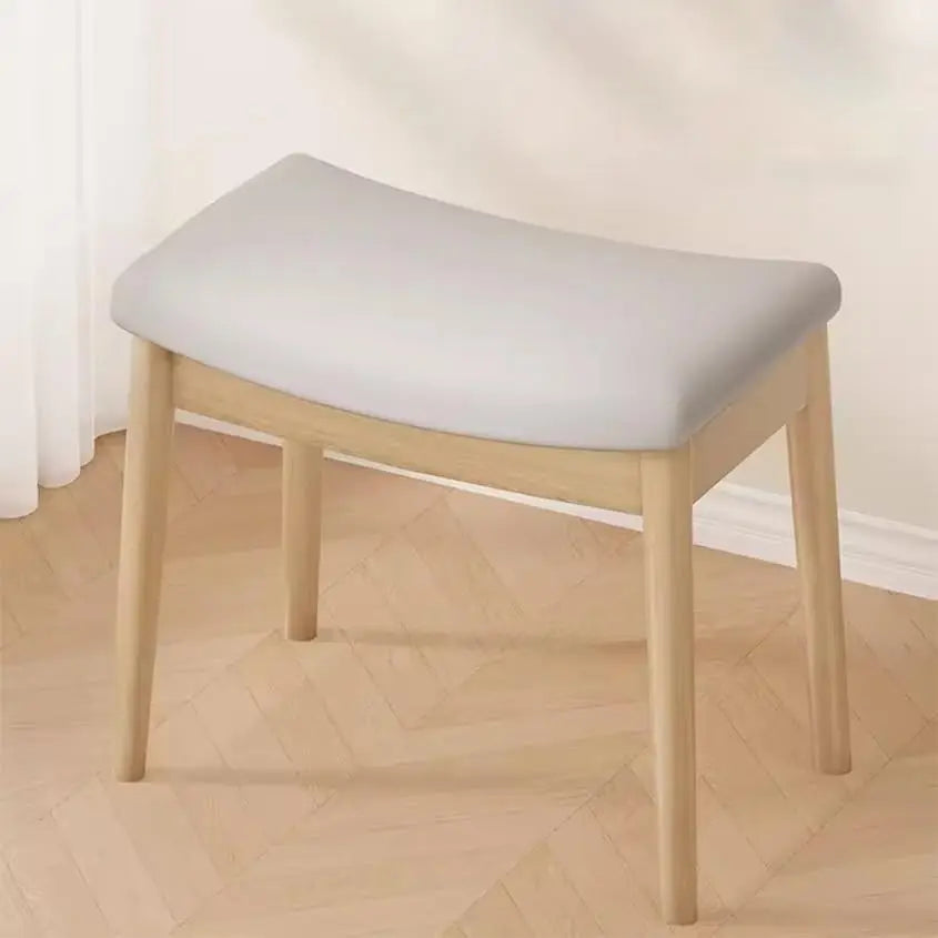 Foot Stool Saddle Cushion Vanity Stool Modern Concave Ottoman with Upholstered Seat for Entryway Bedroom Patio Living