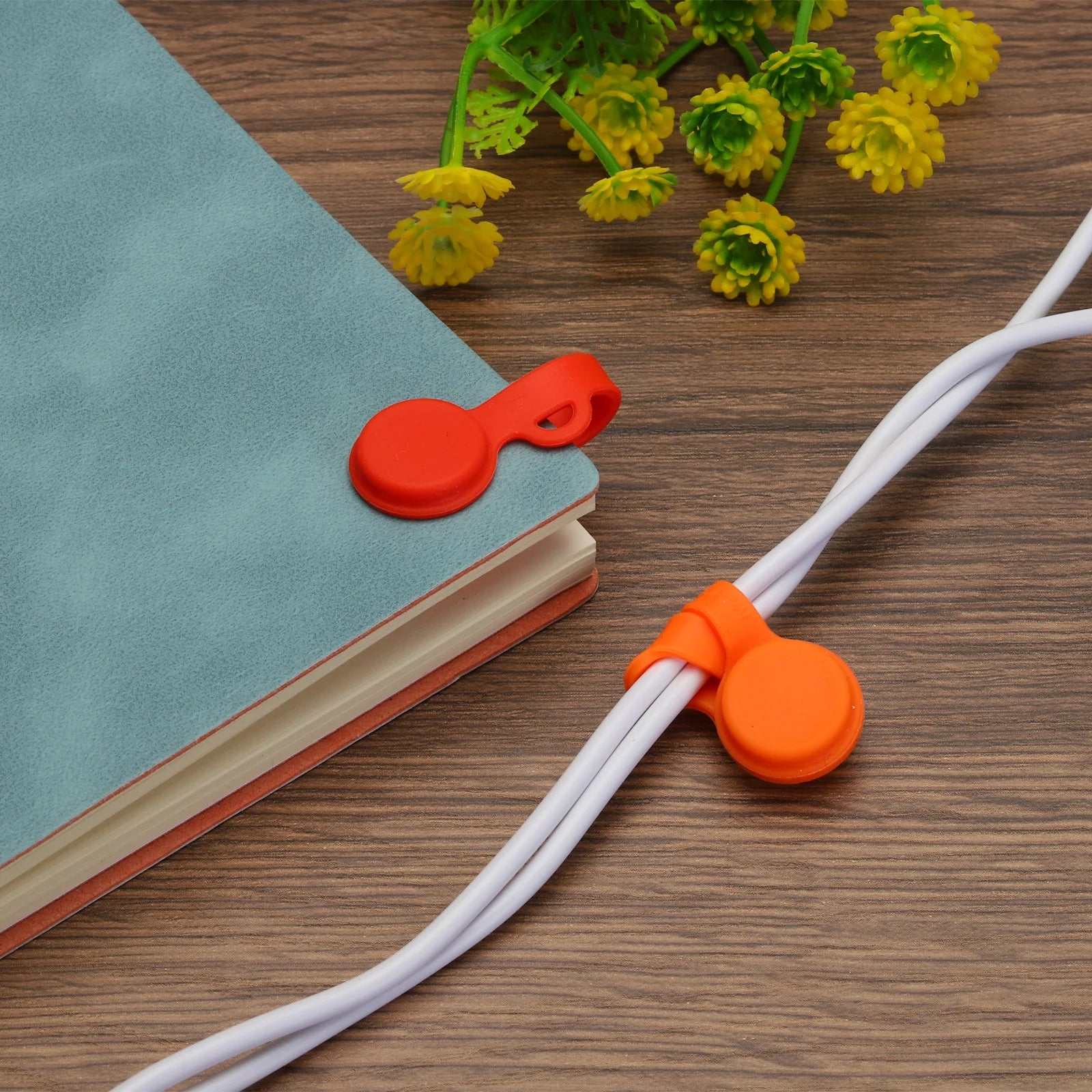 10Pcs Magnetic Cable Clips 2.8 Inch x 0.6 Inch Magnetic Cord Organizer Cable Ties Reusable Twist Ties for Home Kitchen