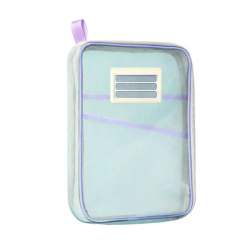 4/2/1PC A4 Stationery Storage Bag Double-layer Mesh Zipper Bag Large Capacity Organizer Folders School Office Supplie