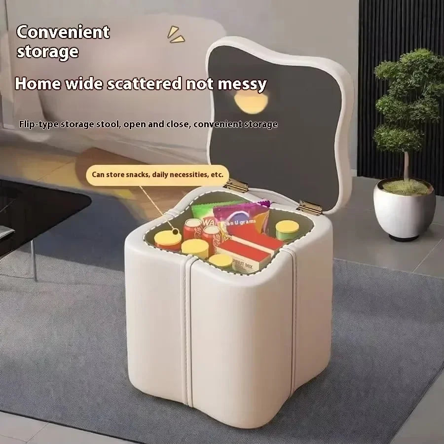 Dressing Stools Armless Leatherwear Entryway Chairs Carrying Storage Stools Makeup Room Footrest Vanity Stool