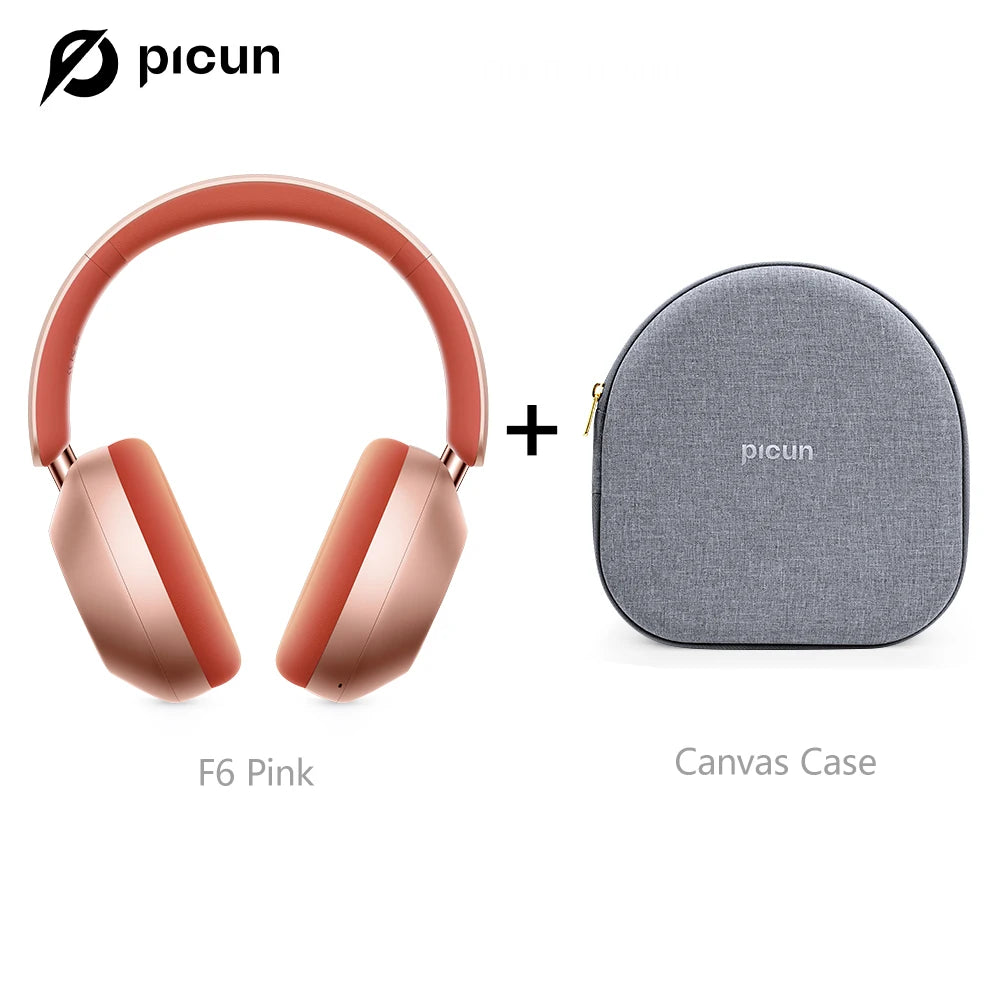 Picun F6 Active Noise Cancelling Wireless Headphones Head Tracking 3D Audio 40mm Hi-Res ANC Bluetooth Headset HIFI APP